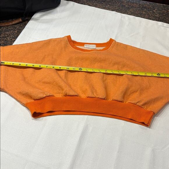 John Elliott Women's Orange Cropped Sweatshirt Size M - Picture 8 of 10